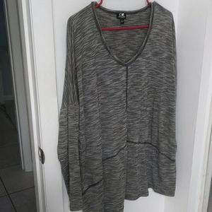 women's sz 1X gray long sleeve by cable & gauge
